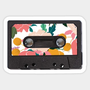 Vintage Audio Tape Floral Pattern Sticker